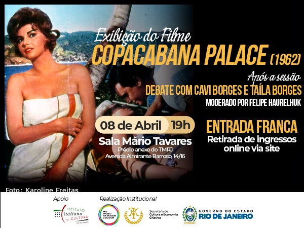 Clássico “Copacabana Palace”, de 1962, ganha exibição gratuita da F.MIS na Sala Mário Tavares, no Theatro Municipal  31/03/2026