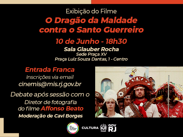 F.MIS promove exibição de “O Dragão da Maldade contra o Santo Guerreiro” com debate especial sobre a obra de Glauber Rocha