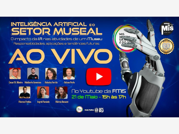 FMIS RJ promove live sobre Inteligência Artificial e o futuro dos museus