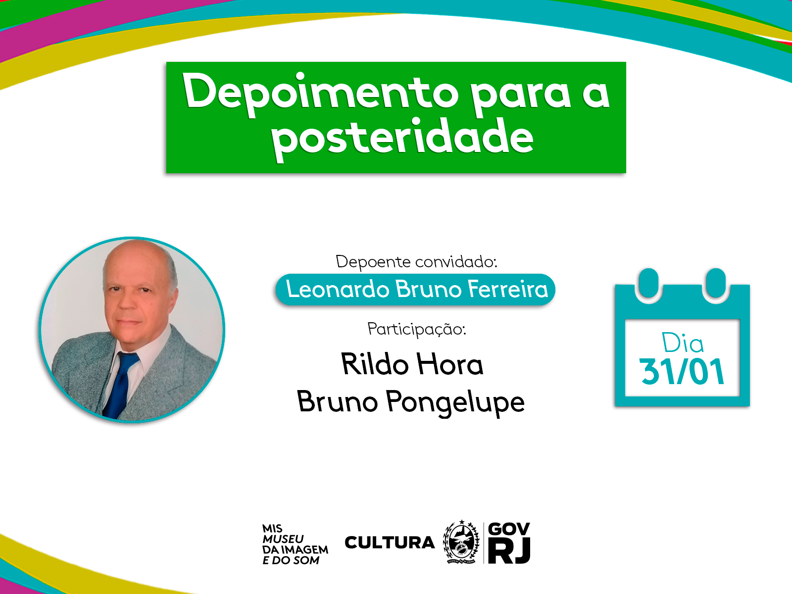 Maestro Leonardo Bruno Ferreira abre a temporada do Depoimento para a Posteridade 2022